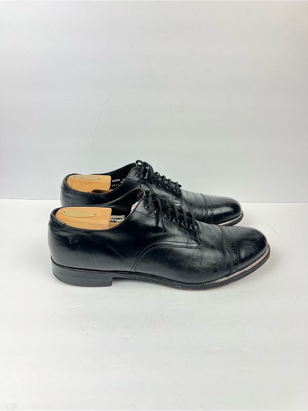 Stacy Adams Madison Oxfords Dress Shoes Mens Size 10.5D Black Leather Cap Toe
